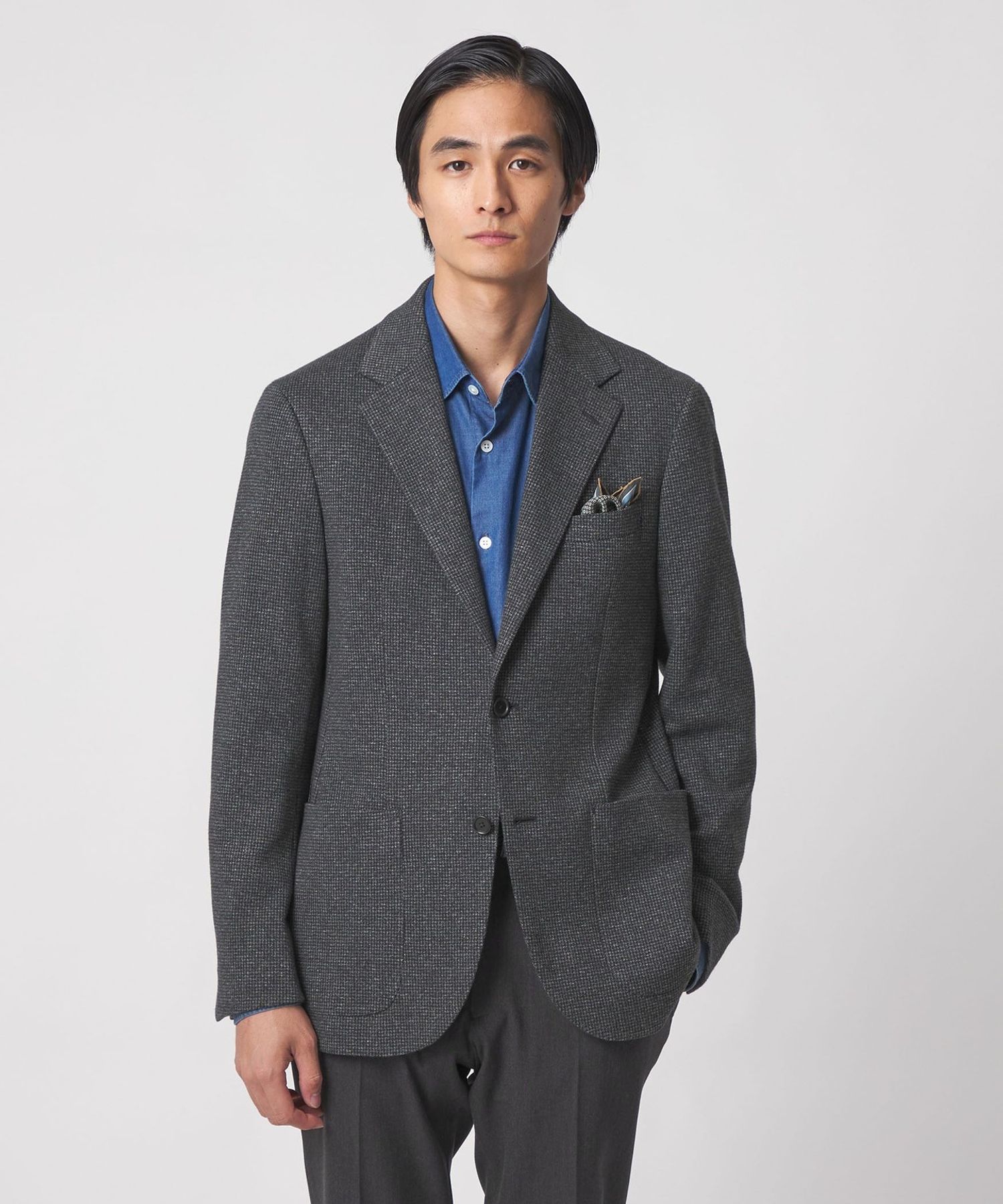 ビームスエフ × リングヂャケット ハウンドトゥース テーラードジャケット S ビームスエフ × リングヂャケット ハウンドトゥース テーラード