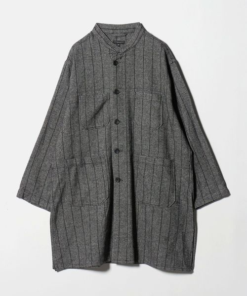 ENGINEERED GARMENTS/＜ENGINEERED GARMENTS＞Dayton Long Shirt Striped/ストライプ スタンドカラー ロングシャツ/シャツ / ブラウス
