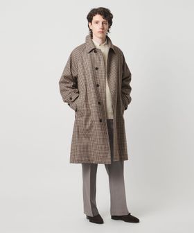 UNITED ARROWS/ウーステッドメルトン チェック バルマカーンコート/ステンカラーコート
