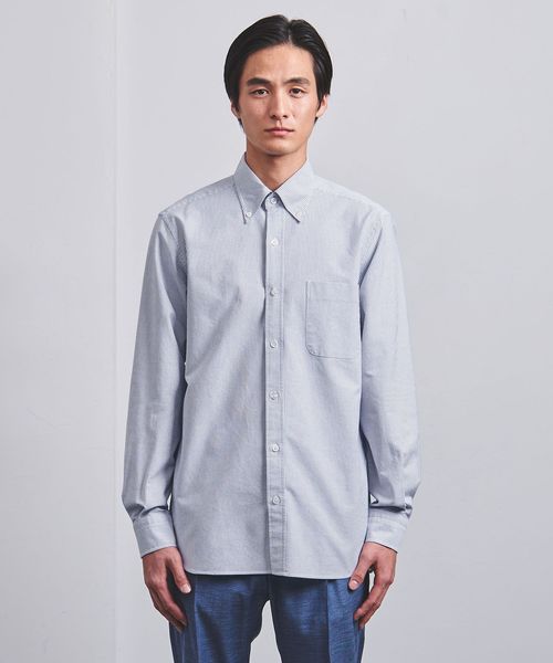 美品✨ユナイテッドアローズ ストライプ ボタンダウン ビッグシャツ ゆったり オーガニックコットン オックスフォード ストライプ ボタン