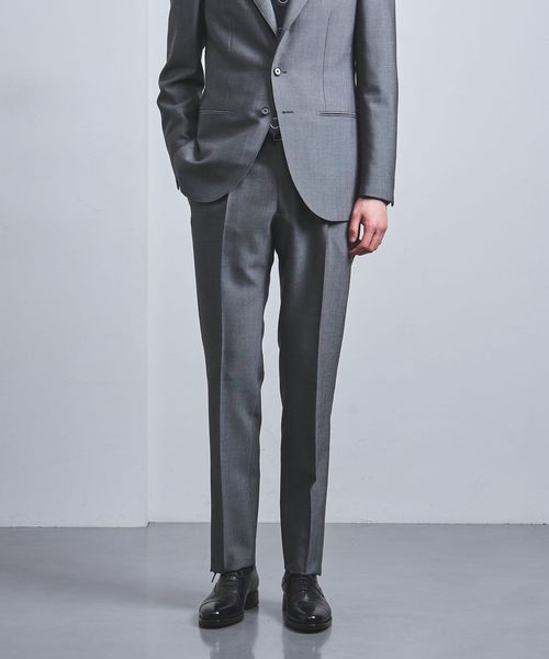 【UNITED ARROWS 】濃紺 モヘヤWOOL シャドウストライプ スーツ New Zealand Wool ストライプ 2B RG スーツジャケット ―ストレッチ―