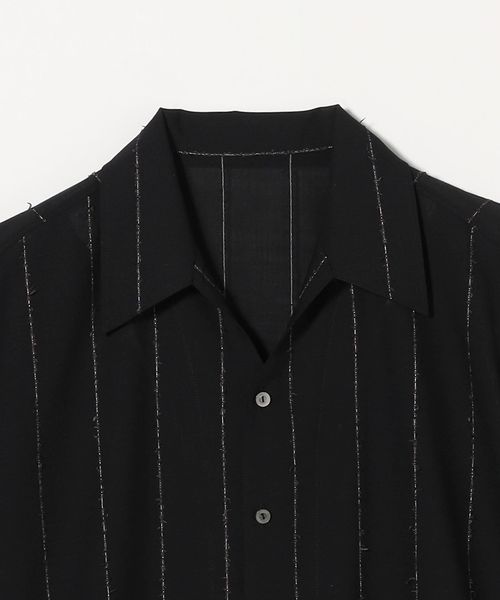 IRENISA＞ OPEN COLOR SHIRT/ストライプ オープンカラーシャツ