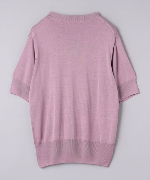 RENCONTRANT＞ シルク ショートスリーブ クルーネックニット