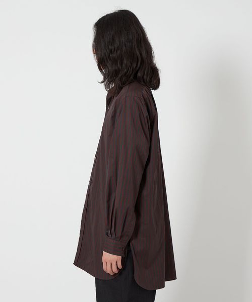 【別注】＜HEUGN＞ ストライプ バンドカラー シャツ　25ss HEUGN（ユーゲン）の「別注＜HEUGN（ユーゲン）＞ストライプ