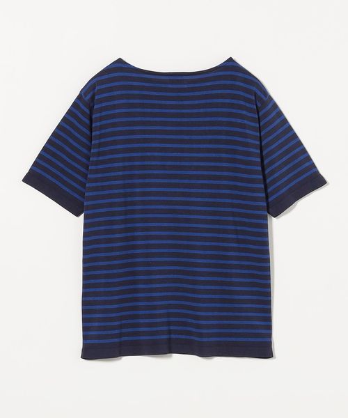 Yonetomi 水色 ストライプ ニット LINKS STRIPE KNIT SHIRT - Yonetomi STORE ONLINE｜ヨネトミ