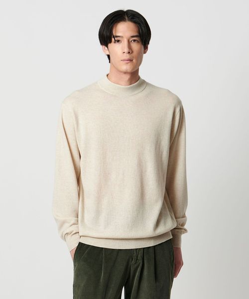 MARGARET HOWELL カシミヤシルク混 モックネックニット ウール カシミヤ シルク モックネック ニット
