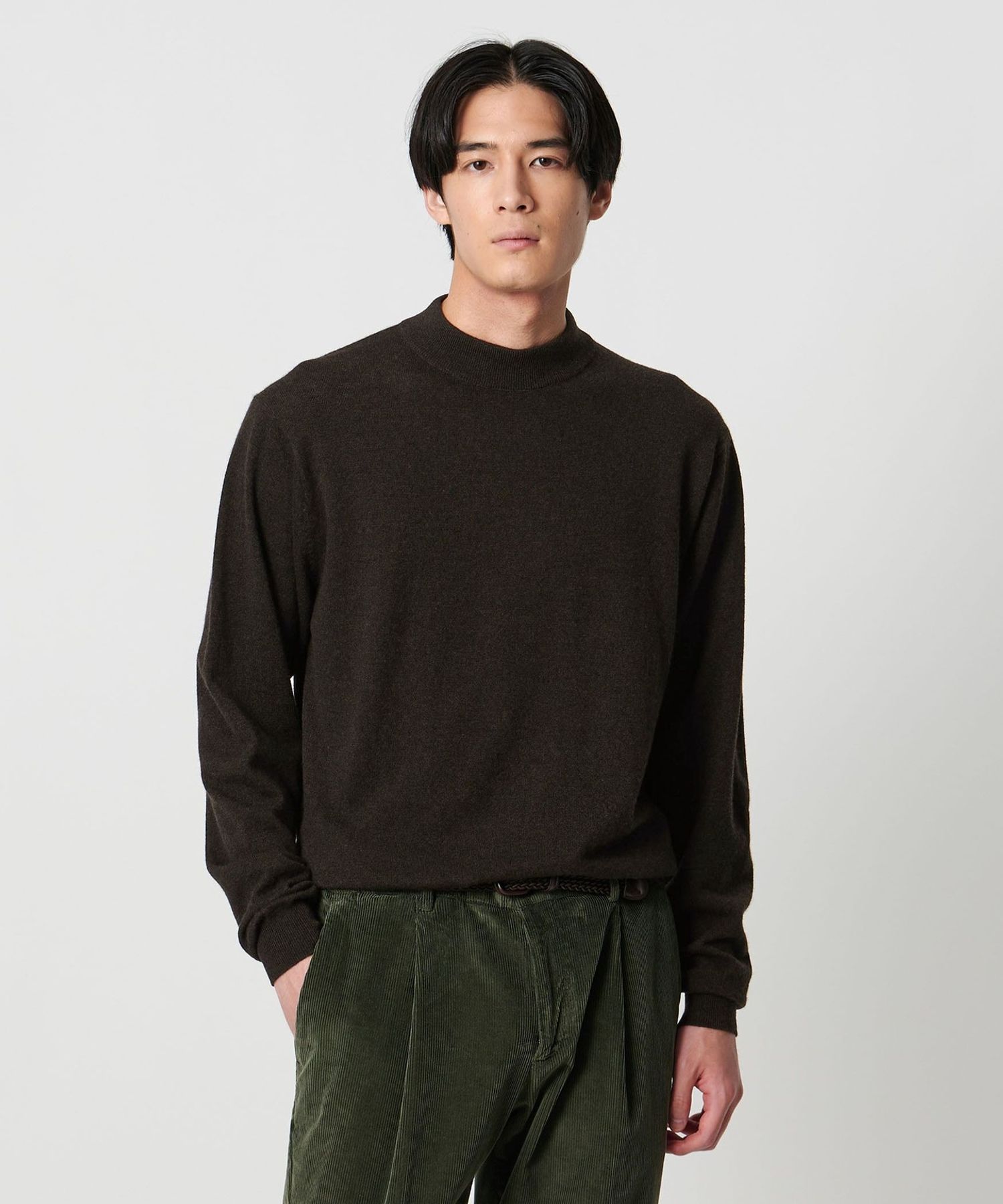 comingRINGJACKETNapoli カシミヤシルク モックネック ウール カシミヤ シルク モックネック ニット
