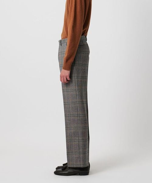 SOVEREIGN ウールチェックオフィサーパンツ 3シーズン　L SOVEREIGN＞ ウール チェック ストレートパンツ