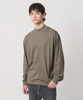 Yonetomi/【別注】＜YONETOMI＞ガーメントダイ モックネック ボーダー Tシャツ/Tシャツ / カットソー
