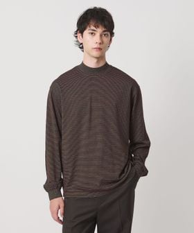 Yonetomi/【別注】＜YONETOMI＞ガーメントダイ モックネック ボーダー Tシャツ/Tシャツ / カットソー