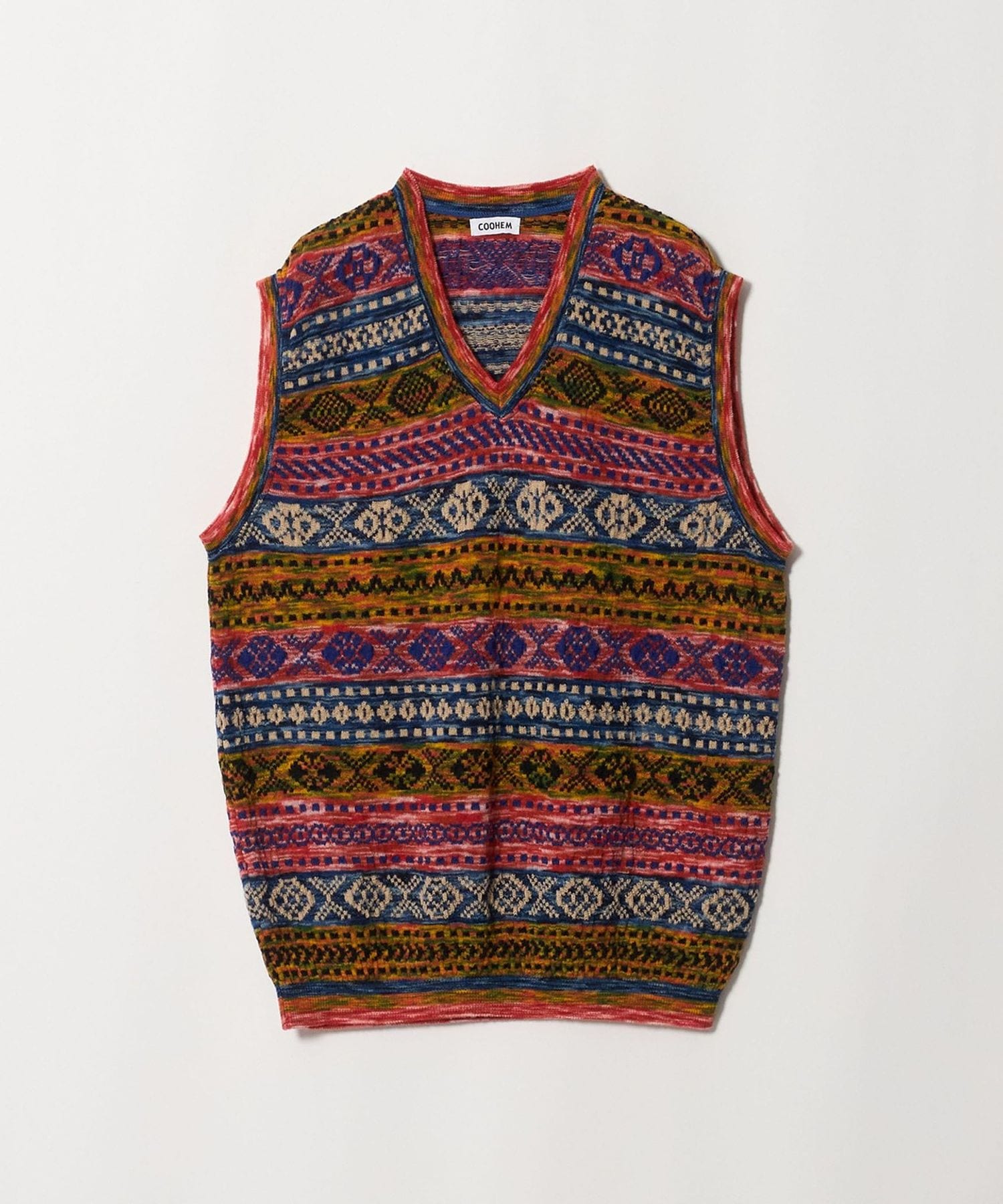 COOHEM＞3D FAIR ISLE KNIT VEST/フェアアイル ニット ベスト
