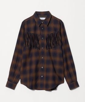 TOGA VIRILIS/＜TOGA VIRILIS＞OMBRE CHECK FRINGE SHIRT/オンブレチェック フリンジ シャツ/シャツ / ブラウス