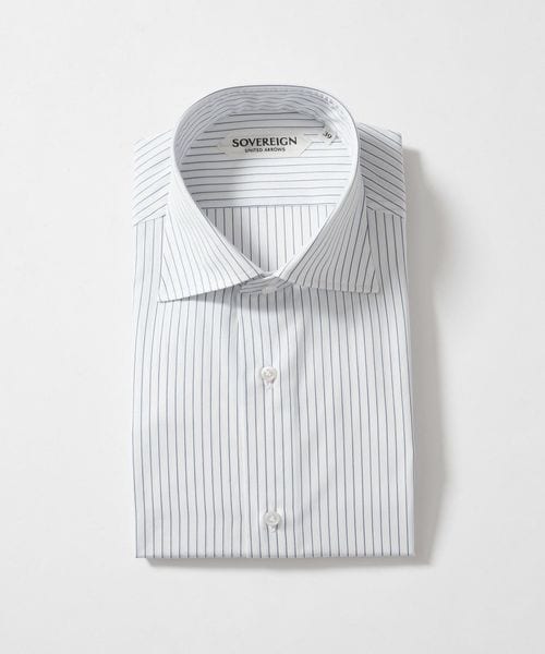 SOVEREIGN/＜SOVEREIGN＞ GRANDI＆RUBINELLI ピンストライプ ハンドライン ワイドカラーシャツ/シャツ / ブラウス
