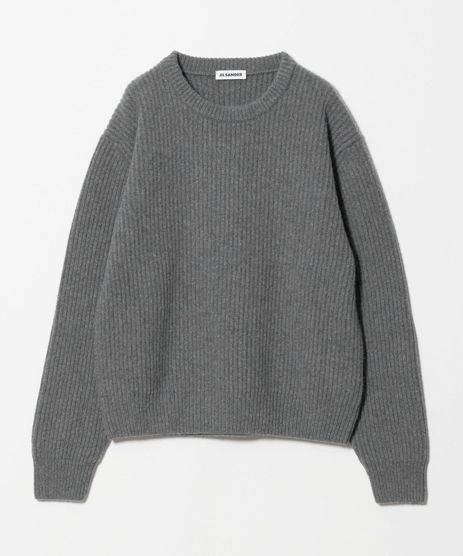 JIL SANDER グレー系 クルーネックセーター　ニット JIL SANDER＞リブ クルーネックセーター