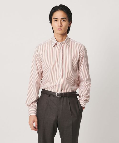 UNITED ARROWS/イージーケア AG シックシンストライプ ショートポイント レギュラーカラーシャツ 抗菌防臭/シャツ / ブラウス