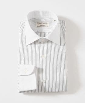 UNITED ARROWS/イージーケア AG ピンストライプ セミワイドカラー クレリックシャツ 抗菌防臭/シャツ / ブラウス