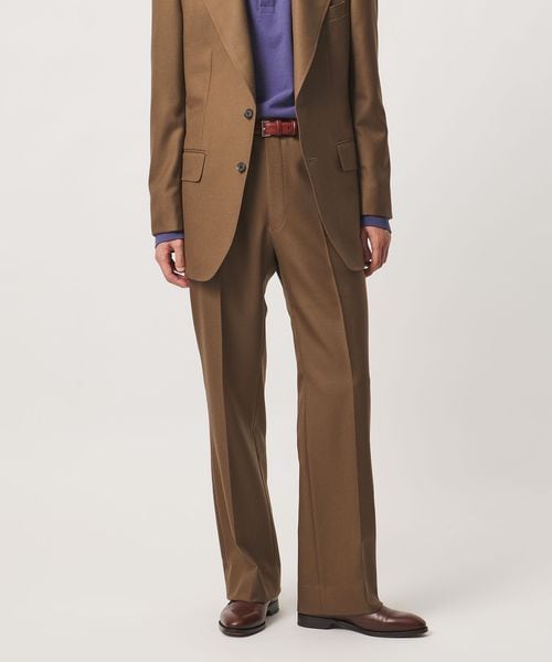 UNITED ARROWS/ギャバジン フレア ノープリーツ スラックス ヨコストレッチ/セットアップ パンツ