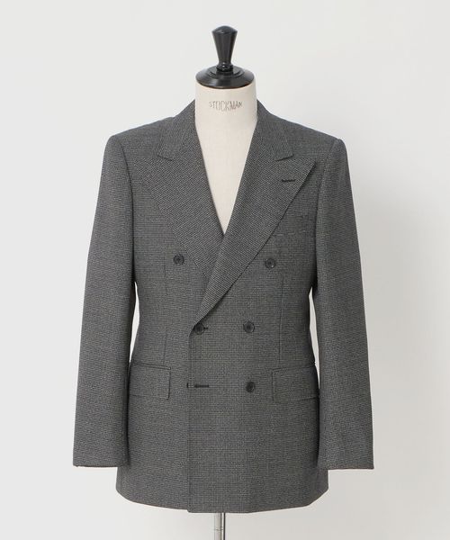 UNITED ARROWS/ハウンドトゥース ダブル 6ボタン テーラードジャケット ヨコストレッチ/セットアップ ジャケット