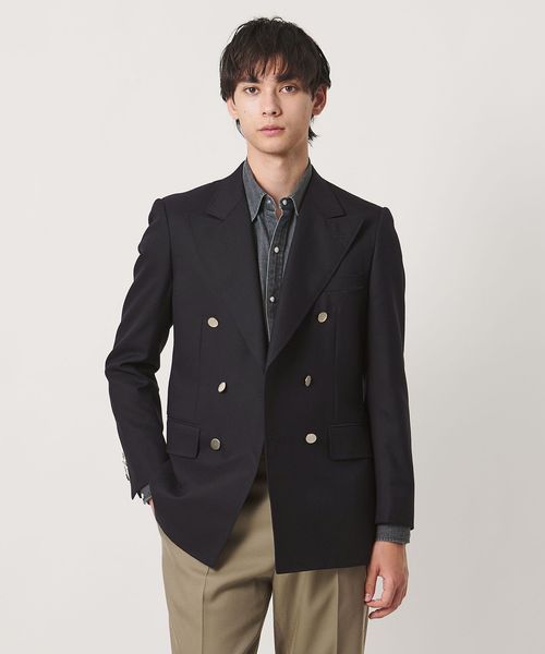 UNITED ARROWS/ネイビー ダブル 6ボタン ブレザー/テーラードジャケット