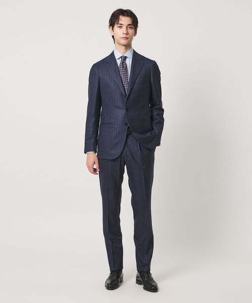 UNITED ARROWS/シャークスキン ストライプ シングル 3ボタン スーツ SーMODEL ヨコストレッチ 撥水/スーツ / セットアップ