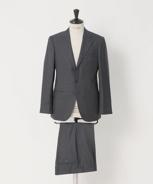 UNITED ARROWS/グレー シャークスキン シングル 3ボタン スーツ SーMODEL ヨコストレッチ 撥水/スーツ / セットアップ
