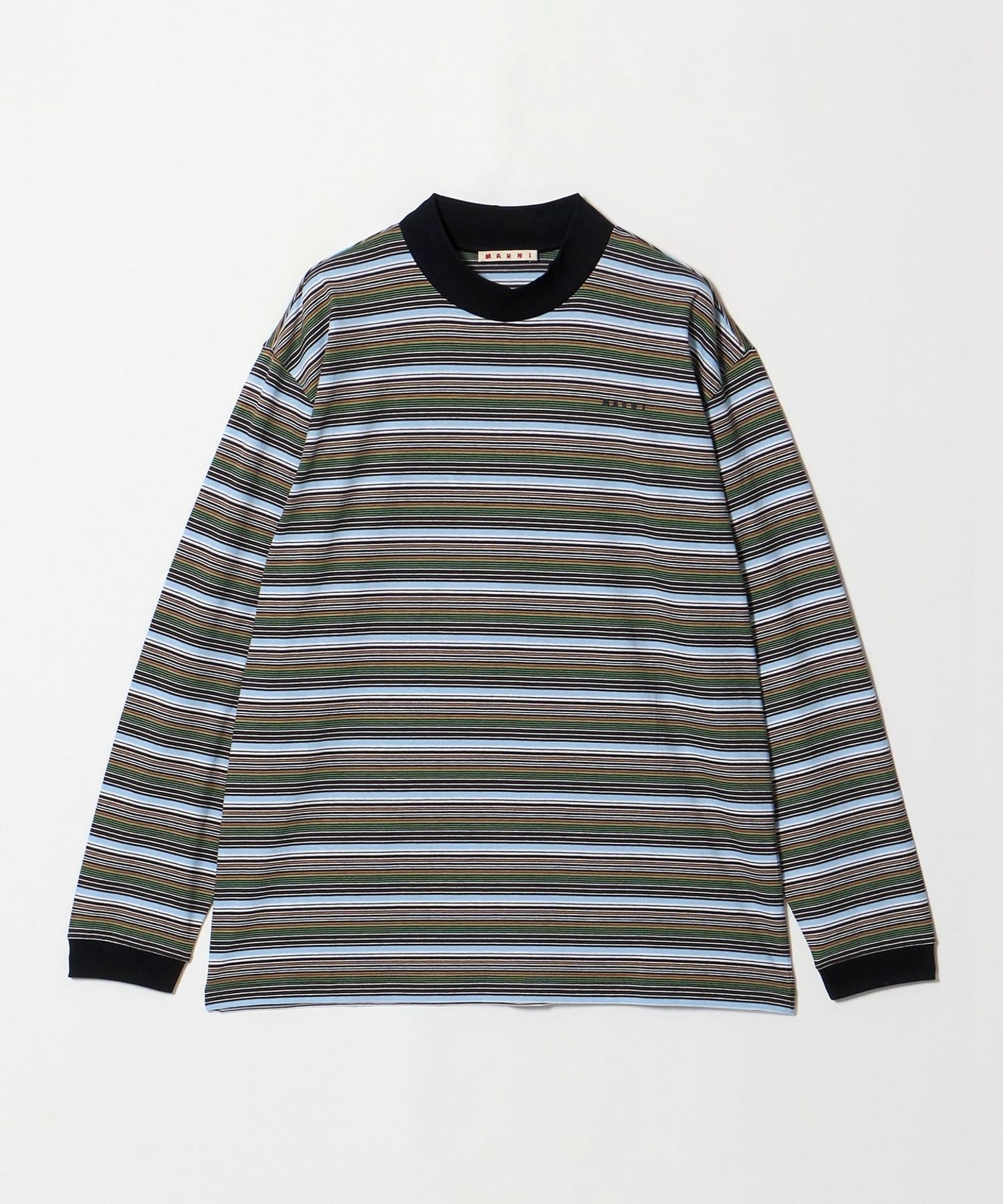 【美品】MARNI ストライプ ロングスリーブTシャツ 48 イタリア製 MARNI＞マルチカラー ストライプ コットン ロングスリーブ Tシャツ