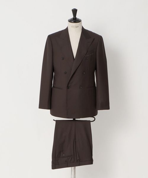 UNITED ARROWS/ブラウン シャークスキン ダブル 6ボタン スーツ MCーMODEL/スーツ / セットアップ