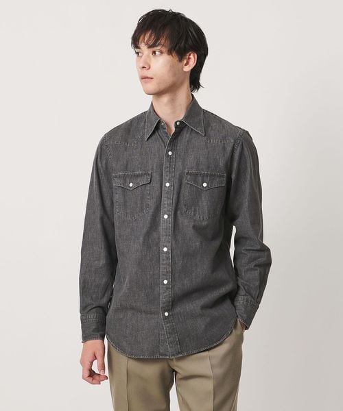 UNITED ARROWS/ブラックデニム ウエスタンシャツ/シャツ / ブラウス