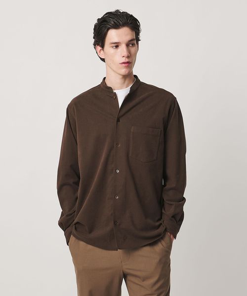 UNITED ARROWS/スエーディージャージ バンドカラーシャツ/シャツ / ブラウス