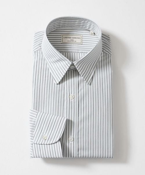 UNITED ARROWS/ALBINI オルタネートストライプ ラウンドレギュラーカラー シャツ/シャツ / ブラウス