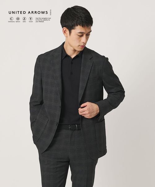 UNITED ARROWS/グレンプレイド シングル 2ボタン テーラードジャケット UA COZY ウォッシャブル 2WAYストレッチ/セットアップ ジャケット