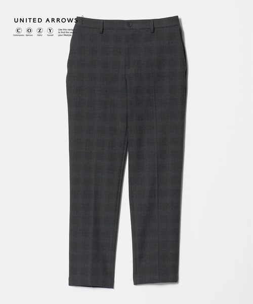 UNITED ARROWS/グレンプレイド ノープリーツ テーパードパンツ UA COZY ウォッシャブル 2WAYストレッチ/セットアップ パンツ