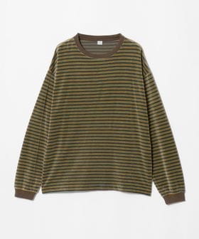 FILL THE BILL/＜FILL THE BILL＞VELOR BORDER LONG TEE/ベロア ボーダー ロングスリーブ Tシャツ/Tシャツ / カットソー