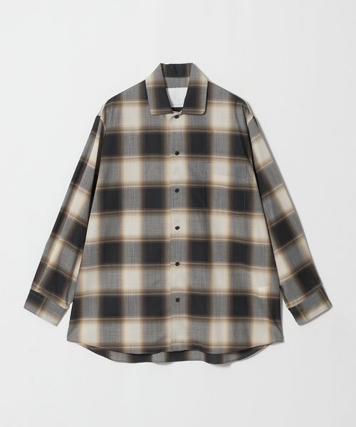 nonnotte/＜nonnotte＞Calm Oversized Open Collar Shirt/オンブレチェック シャツ/シャツ / ブラウス