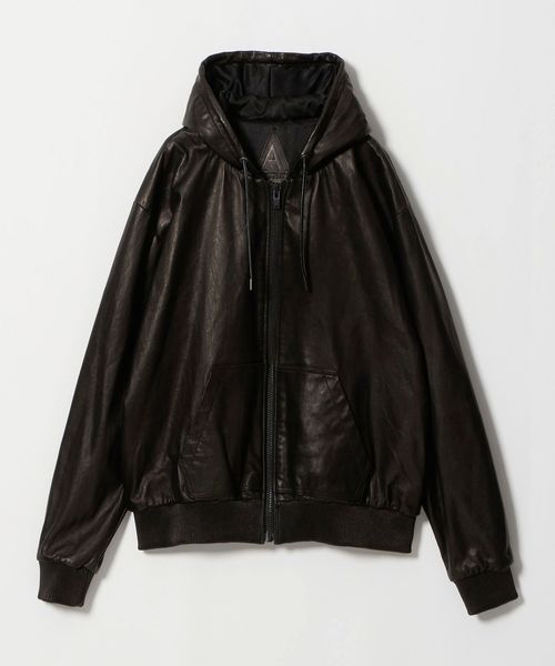 A LEATHER/＜A LEATHER＞ZIP HOODIE/レザー ジップ フーディー/その他コート / ブルゾン