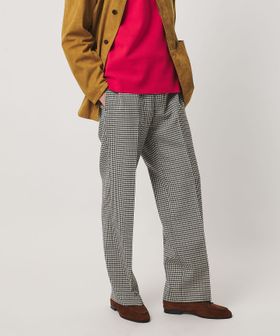 UNITED ARROWS/モダンチェック ノープリーツ ワイドストレート パンツ/スラックス
