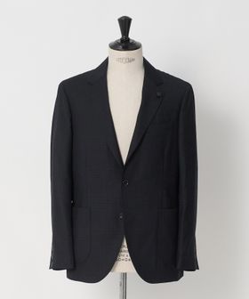 LARDINI/＜LARDINI＞ネイビー シャドウ チェック シングル 3ボタン テーラードジャケット/テーラードジャケット