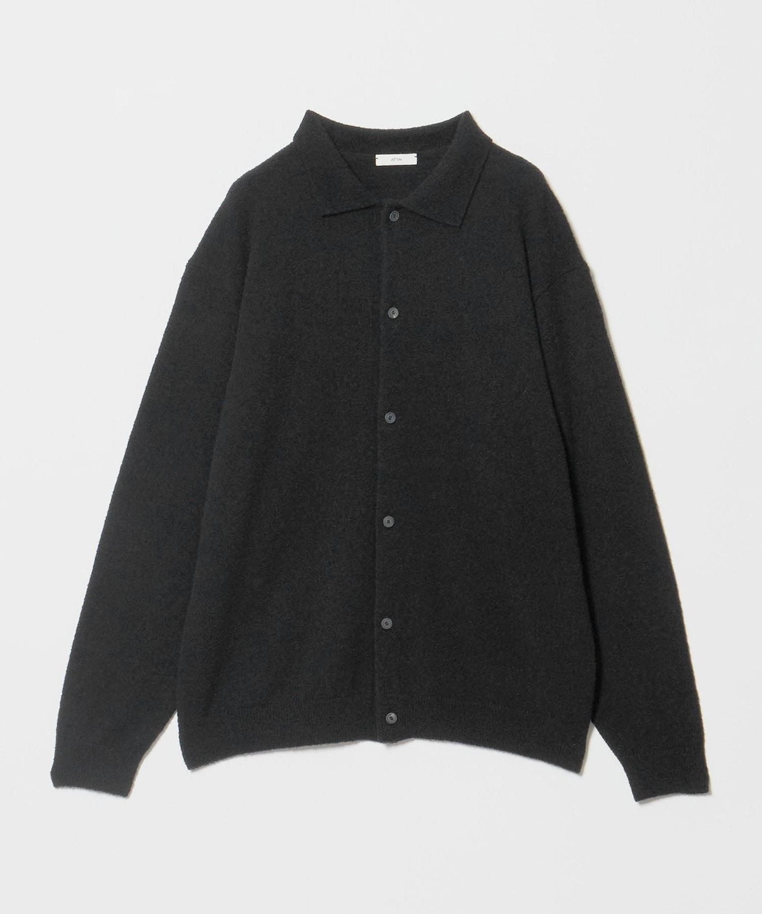 【ATON】RAMIE WOOL ポロニットカーディガン ATON＞MINI BOUCLE CARDIGAN/ポロカーディガン
