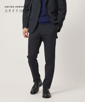 UNITED ARROWS/シャークスキン ノープリーツ テーパードスラックス UA COZY ウォッシャブル 2WAYストレッチ/セットアップ パンツ