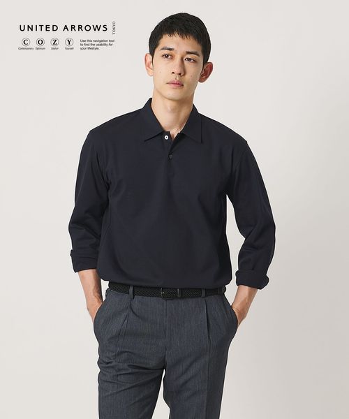 UNITED ARROWS/ポンチ ロングスリーブ ポロシャツ UA COZY 抗菌防臭 接触冷感/ポロシャツ