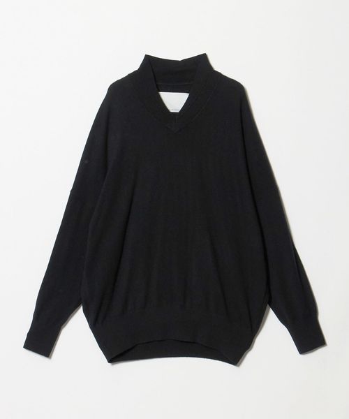 nonnotte/＜nonnotte＞Draping Shawl Collar V Pullover/ショールカラー Vネック ニット/ニット / セーター