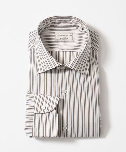 UNITED ARROWS/イージーケア AG オルタネートストライプ セミワイドカラーシャツ 抗菌防臭/シャツ / ブラウス