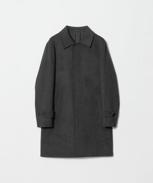 UNITED ARROWS/ウール/カシミヤ ビーバー ハウンドトゥース ステンカラーコート/ステンカラーコート