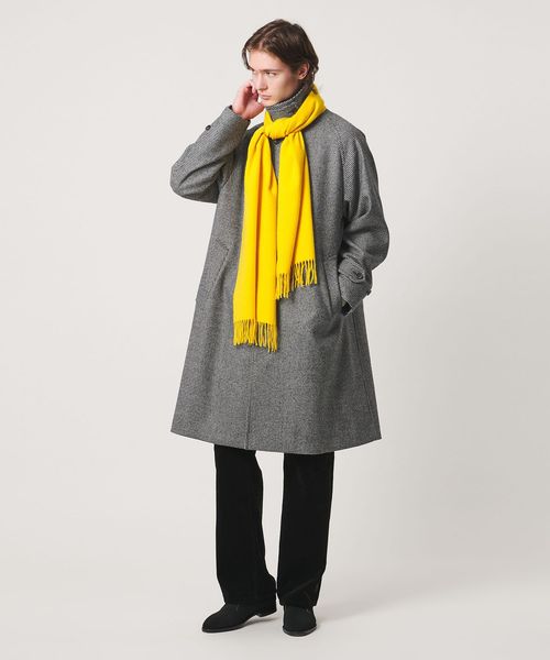 UNITED ARROWS/ウーステッド メルトン ハウンドトゥース バルマカーンコート/ステンカラーコート
