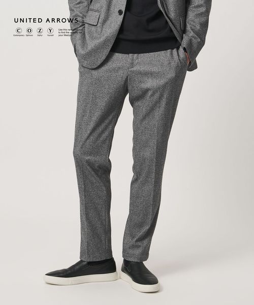 UNITED ARROWS/フランネル ノープリーツ パンツ UA COZY ウォッシャブル ヨコストレッチ/セットアップ パンツ