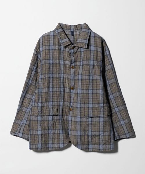 ts(s)/＜ts(s)＞Washed Tartan Plaid Shirt Collar Jacket/タータンチェック シャツカラー ジャケット/その他コート / ブルゾン