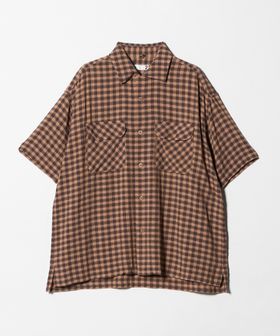 ts(s)/＜ts(s)＞Gingham Plaid Round Flap Pocket Short Sleeve Shirt/ショートスリーブ シャツ/シャツ / ブラウス