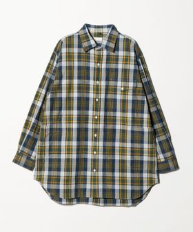 ts(s)/＜ts(s)＞ Madras Plaid Side Patch Pocket Long Shirt/マドラスチェック シャツ/シャツ / ブラウス