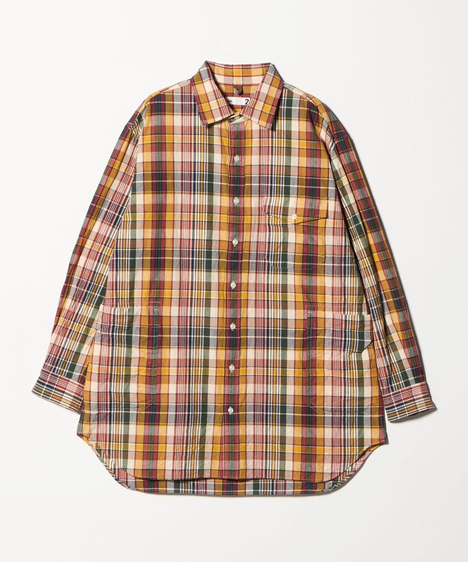 ts(s)＞ Madras Plaid Side Patch Pocket Long Shirt/マドラスチェック