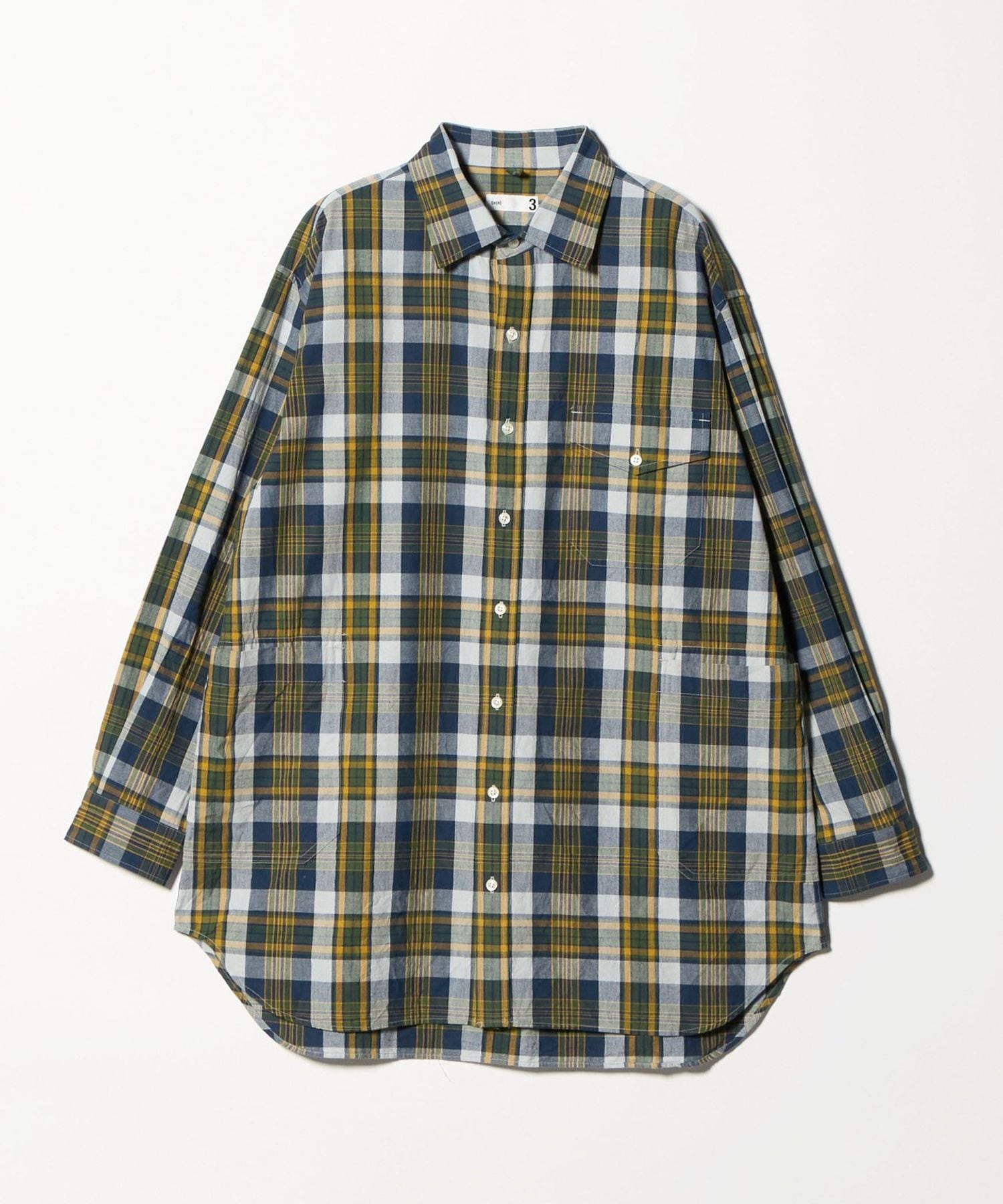 ts(s)＞ Madras Plaid Side Patch Pocket Long Shirt/マドラスチェック